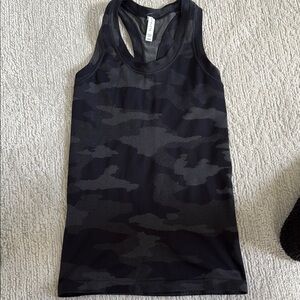 Athleta Black Camouflage Tank Top